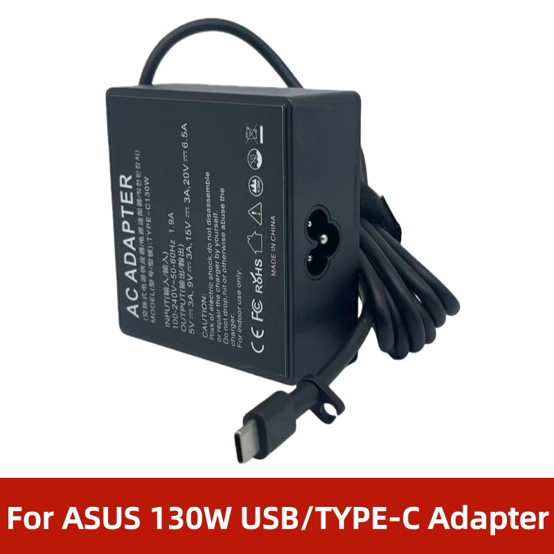 For ASUS ROG Flow Z13 X13 X2023 RTX4060 ADP-130HBB, ZenBook 14 14X,20V 6.5A TYPE-Ccharger