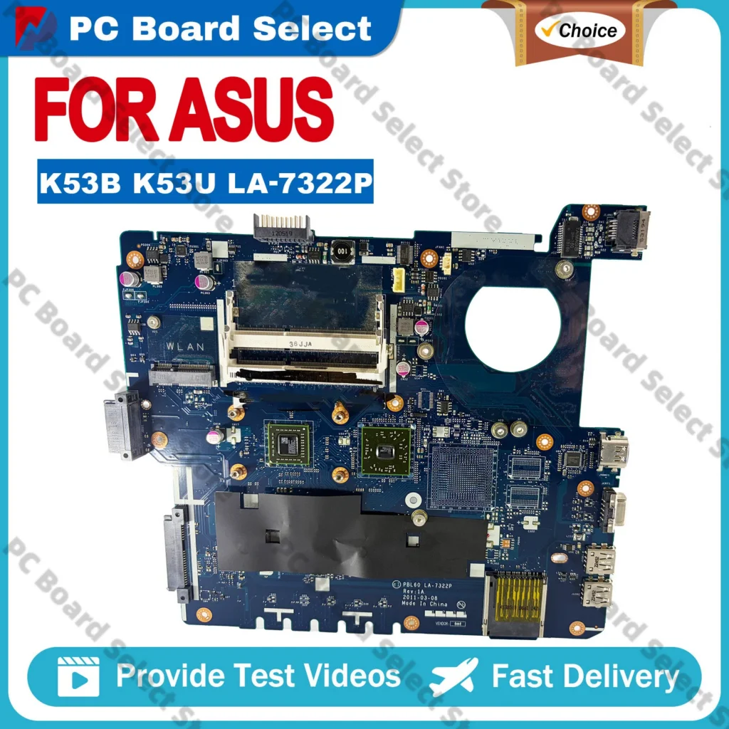 LA-7322P For ASUS X43B X43U K43U K43B K43U With CPU