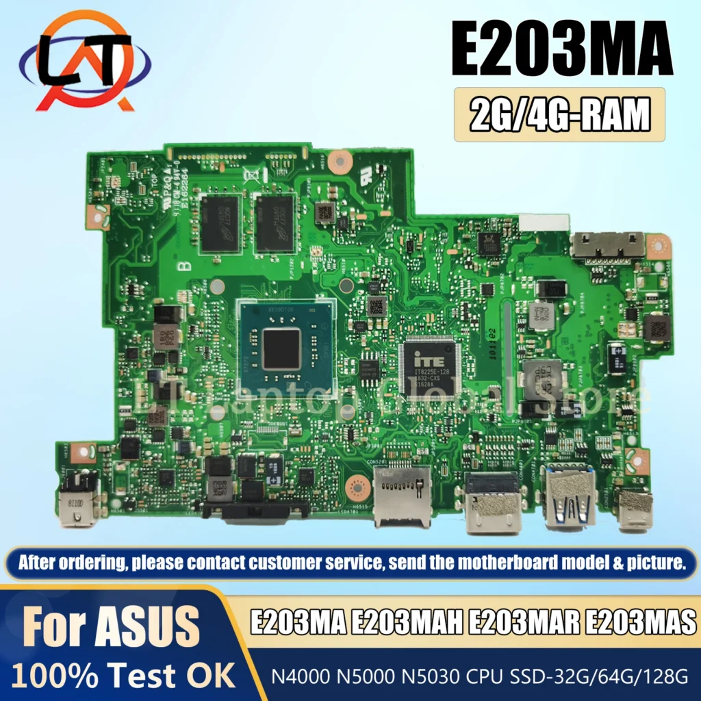 E203MA N4000 N5000 CPU 2GB/4GB-RAM 0GB/64GB-SSD For ASUS E203M E203MAR E203MAS L203MA W203MA R203MA E203NA