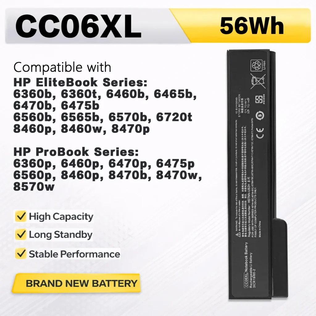 PowerHub CC06XL For HP EliteBook 6360b 6460b 6560b 6470b 6570b 8460p 8460w ProBook 6470p 10.8V 56Wh CA06 CA06XL