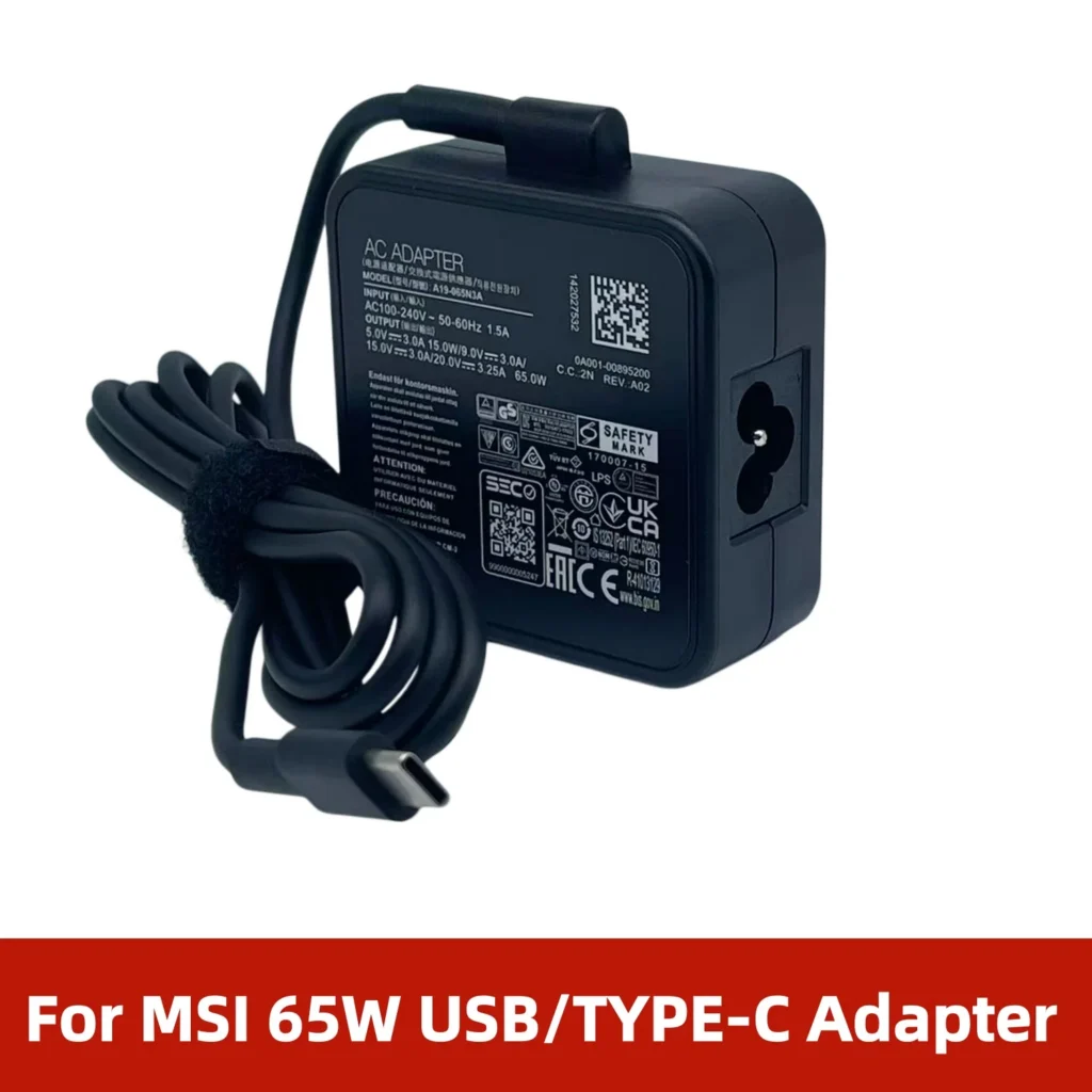 For MSI Prestige 13/14/15, Summit E13 E14, Modern 14 15, Claw A1M, USB Type C PD