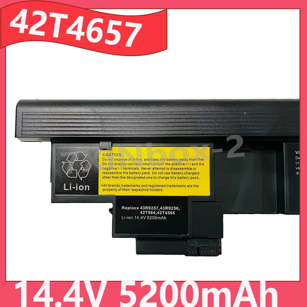 42T4657 43R9257 14.4V 5200mAh For Lenovo ThinkPad X201T X200T Tablet 42T564 42T4564 42T4565 42T4658