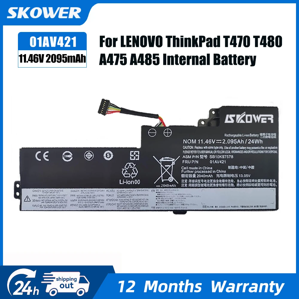 SKOWER 01AV420 For Lenovo ThinkPad T470 T480 A475 A485 TP25 01AV419 01AV421 01AV489 SB10K97576 SB10K97578