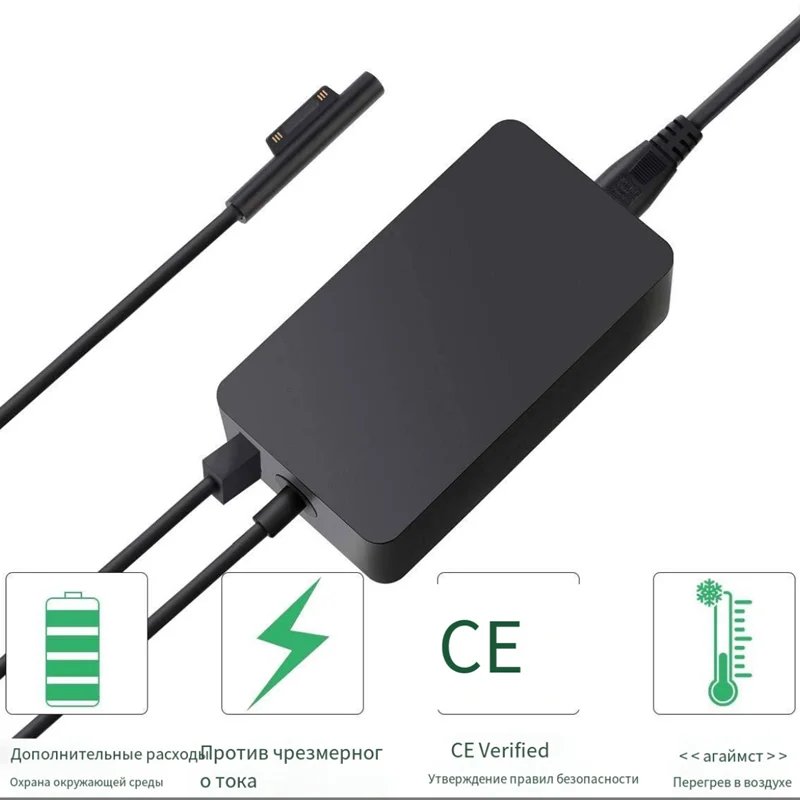 For Microsoft Surface Book3/2 1932 Charger 127W 15V 8A Surface Pro9/8/7/6 Laptop4/3/2 Go3/2