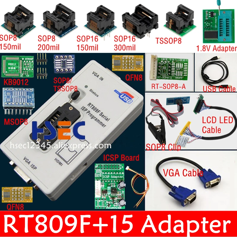 Original RT809F Serial ISP Programmer with SOP8 adapter