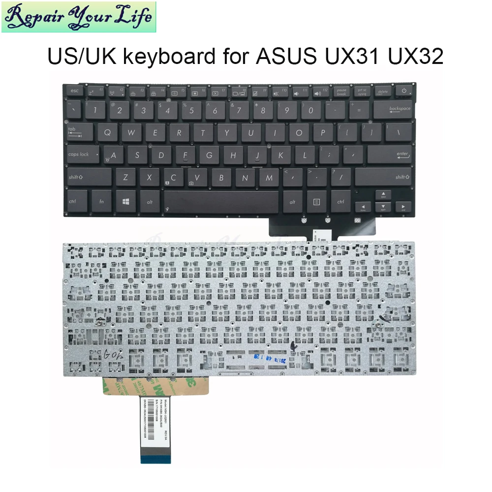 US/UK English Backlit Keycaps PC Keyboard for ASUS Zenbook UX31 UX32 UX31E UX31A UX32A UX32VD 3624US00 3625UK00