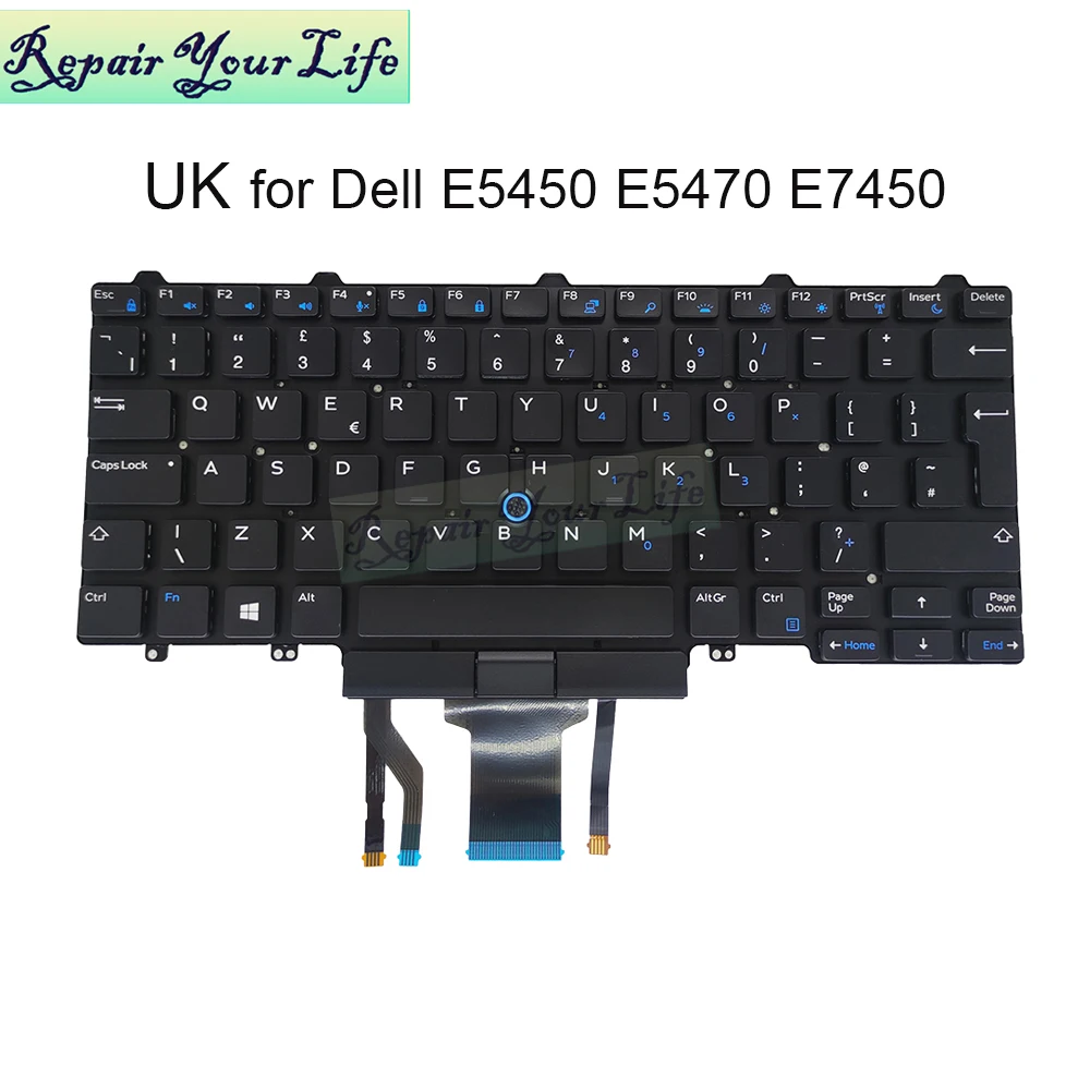 UK/GB PT-BR Brazil Backlit Keyboard for Dell Latitude 3340 E5450 E7480 E7470 E7450 0W24RK 08NC1K