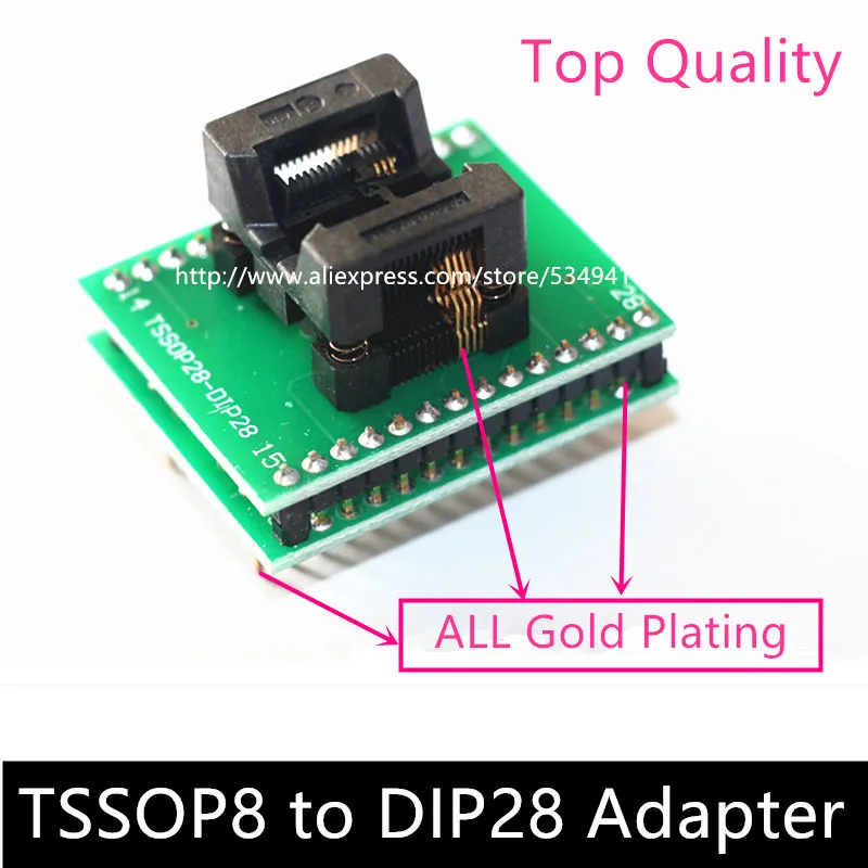 TSSOP8 to DIP28 Adapter TL866A TL866CS programmer adapter SSOP8 to DIP28 IC Test Socket adapter 0.65mm Pitch