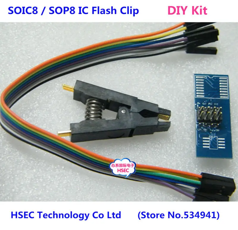 SOIC8 IC flash clip DIY kit /soic8 sop8 ic test Clip SOP8 adapter