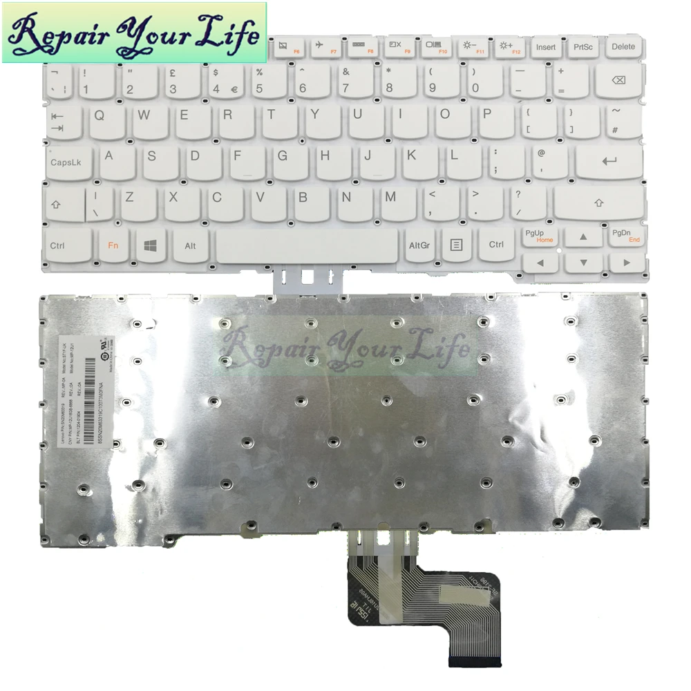 White UK Laptop keyboard for Lenovo Yoga 3 11 Yoga3 11 300S-11IBR 300S-11IBY 700-11ISK Flex 3 11 SN20M63319 1204-01904