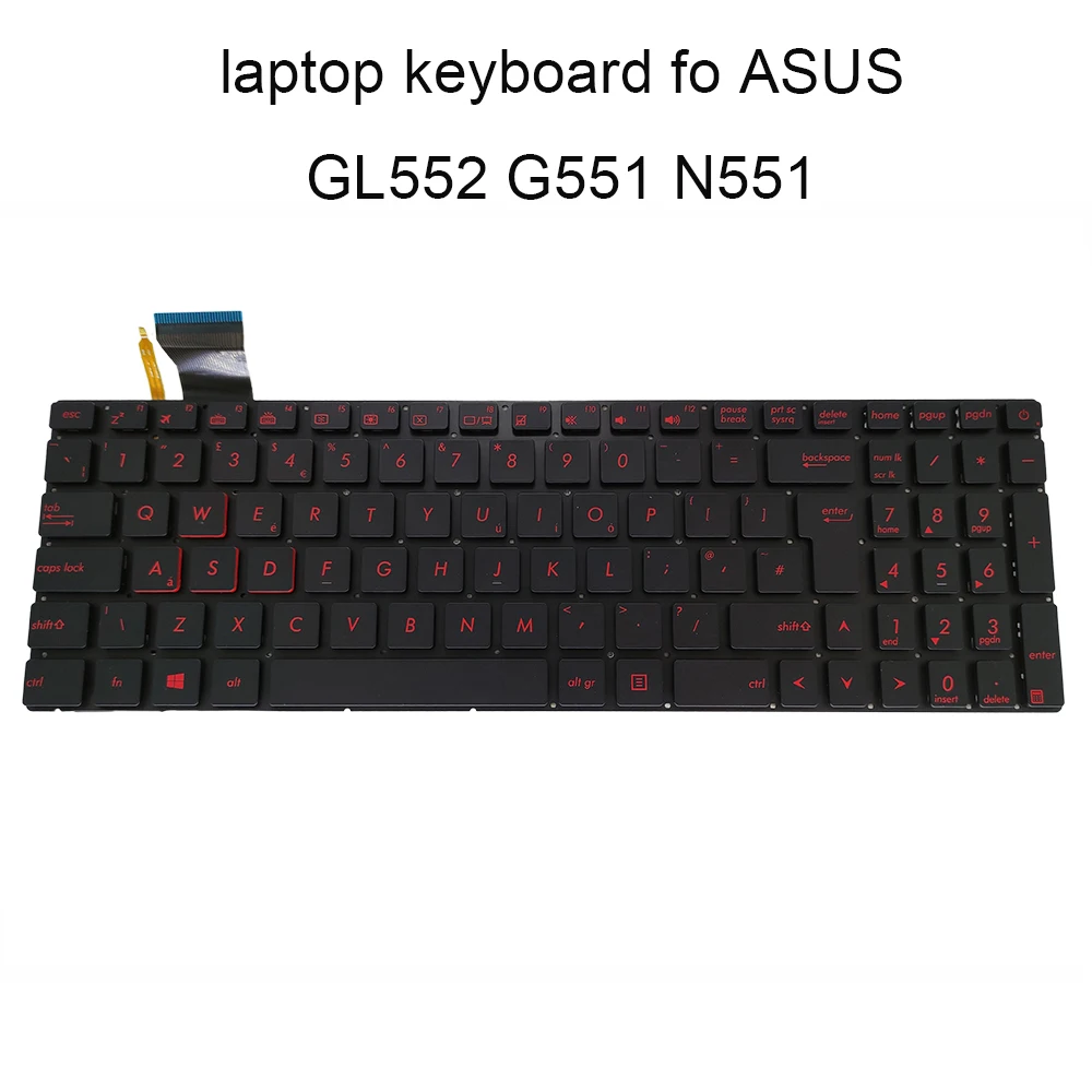 GL552 Backlit Keyboard for ASUS ROG GL552 GL752 UK PO Portuguese Black 0KN0 RZ1UK11 0KNB0 662GPO00