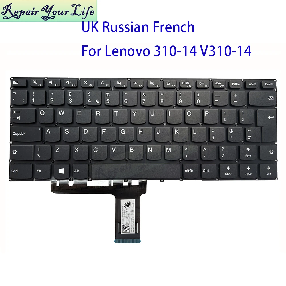 UK Russian French Keyboard For Lenovo Ideapad 310-14 310-14IKB 310-14IAP V310-14ISK V510-14IKB V110-14AST V310 V110 14 PM4L-RU