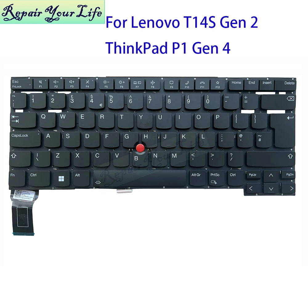 UK GB Italiano German Keyboard Backlit For Lenovo ThinkPad T14s Gen 2 X1 Extreme 4th P1 Gen 4 5 6 21DC 21FV
