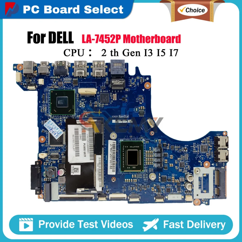 For DELL XPS 14Z L412Z CN-0V83FX CN-0FYY8M with i5 i7 CPU PLW00 LA-7452P