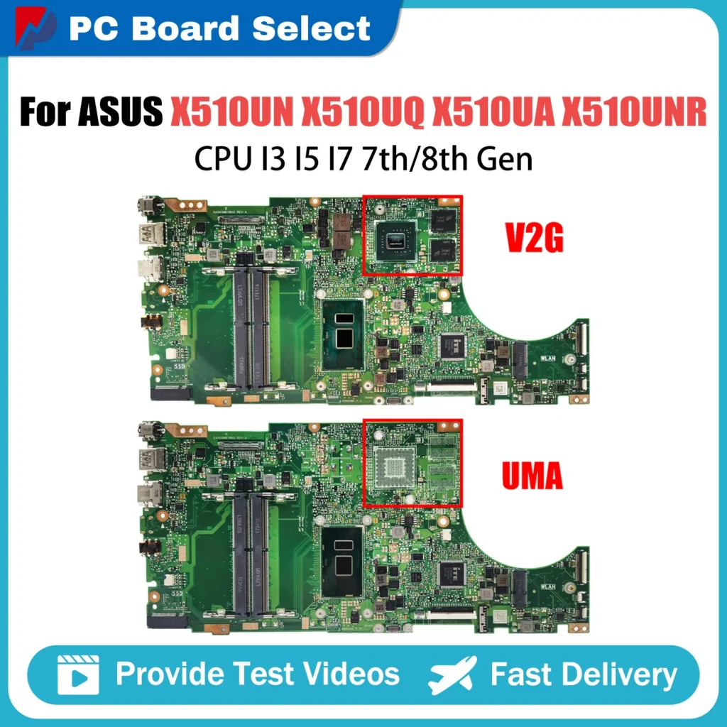 For ASUS X510UQ X510UR X510UN X510UNR X510UQR S510UN S510U X510UF I3 I5 I7 CPU X510UA F510U VM510U S5100U