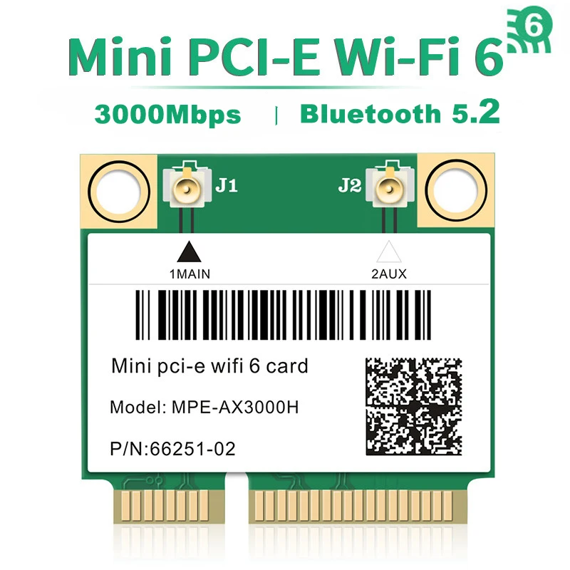 Wifi 6 3000Mbps Bluetooth 5.2 Mini PCI-E Card For AX200 AX200HMW Wireless Adapter MPE-AX3000H