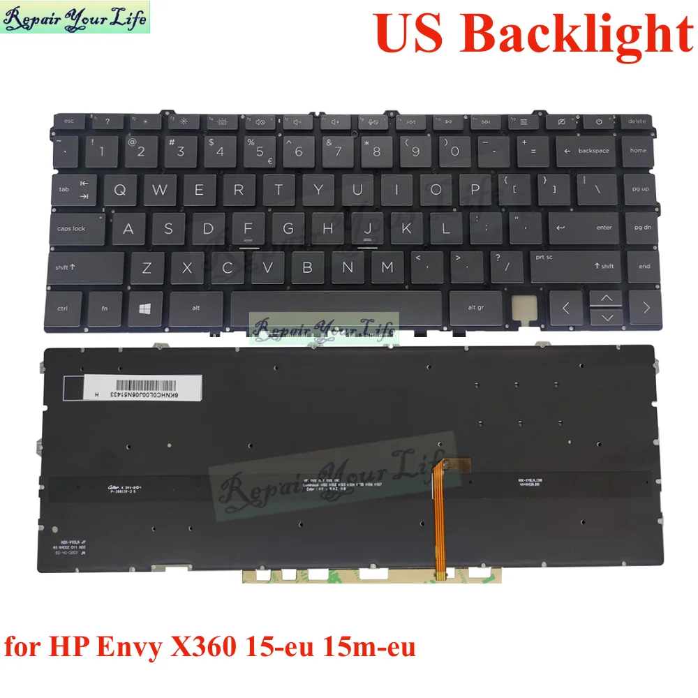 UK LA/Latin JPA Backlit Keyboard for HP Envy X360 15-EU 15M-EU TPN-149 TPN-150 15-EU0003CA 15-EU0010CA EU0013CA EU0043DX
