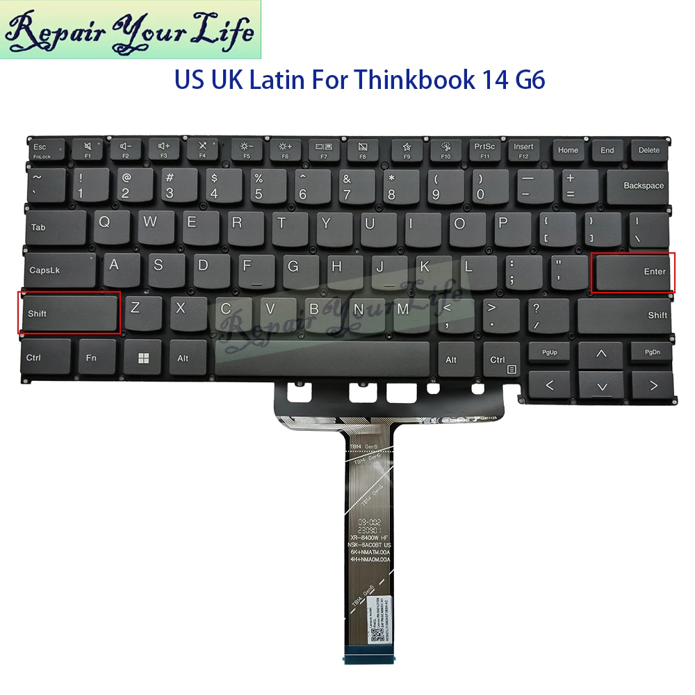 UK US Latin Keyboard For Lenovo ThinkBook 14 G6 IRL ABP 14" 21KG 21KJ 2023 PH4CL