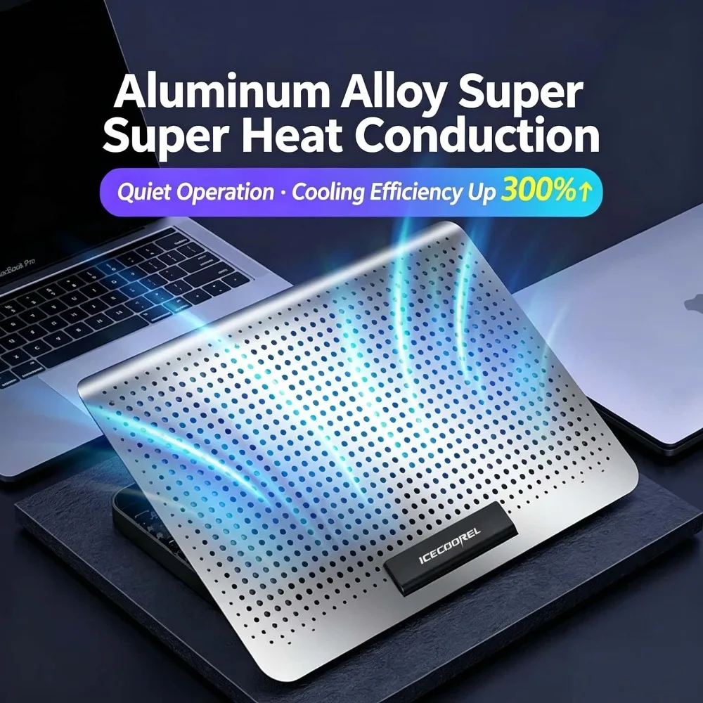 Cooling pad for 12-17 Inch , 7 quiet fans, 7 Angle Adjustable with phone holder