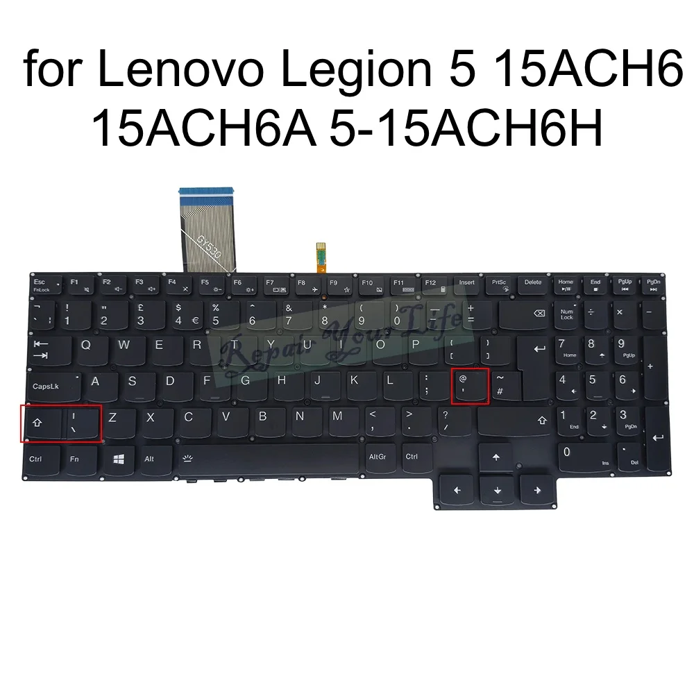 UK Turkish PT-BR Brazil Backlit Keyboard for Lenovo Legion 5 15ACH6 15ACH6A 15ACH6H 82NW 82JU 82JY Laptop V193320BK1 PR5CYBG-UK