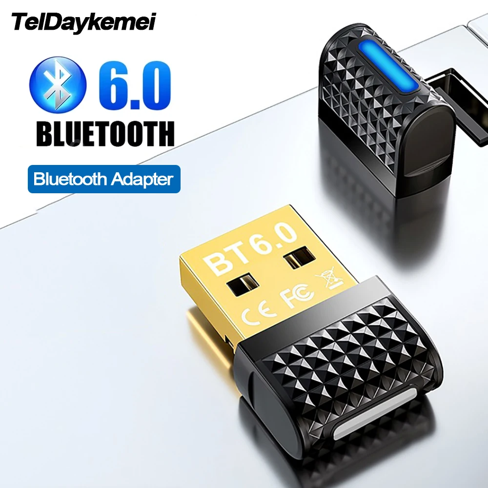 USB Bluetooth 6.0 Adapter, Bluetooth 6.0 Dongle For PC Windows 11/10/8.1