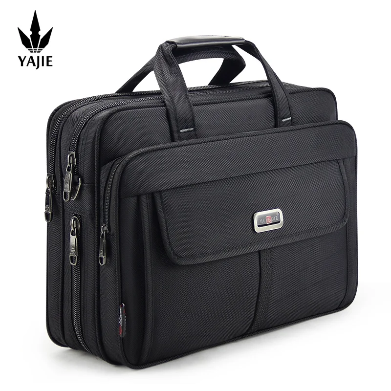 Business men's briefcase canvas waterproof large capacity 15.6 inch