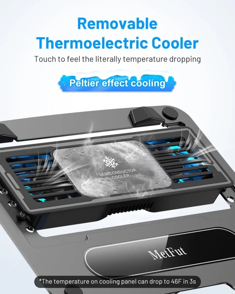 Laptop cooling stand, 360-degree swivel base