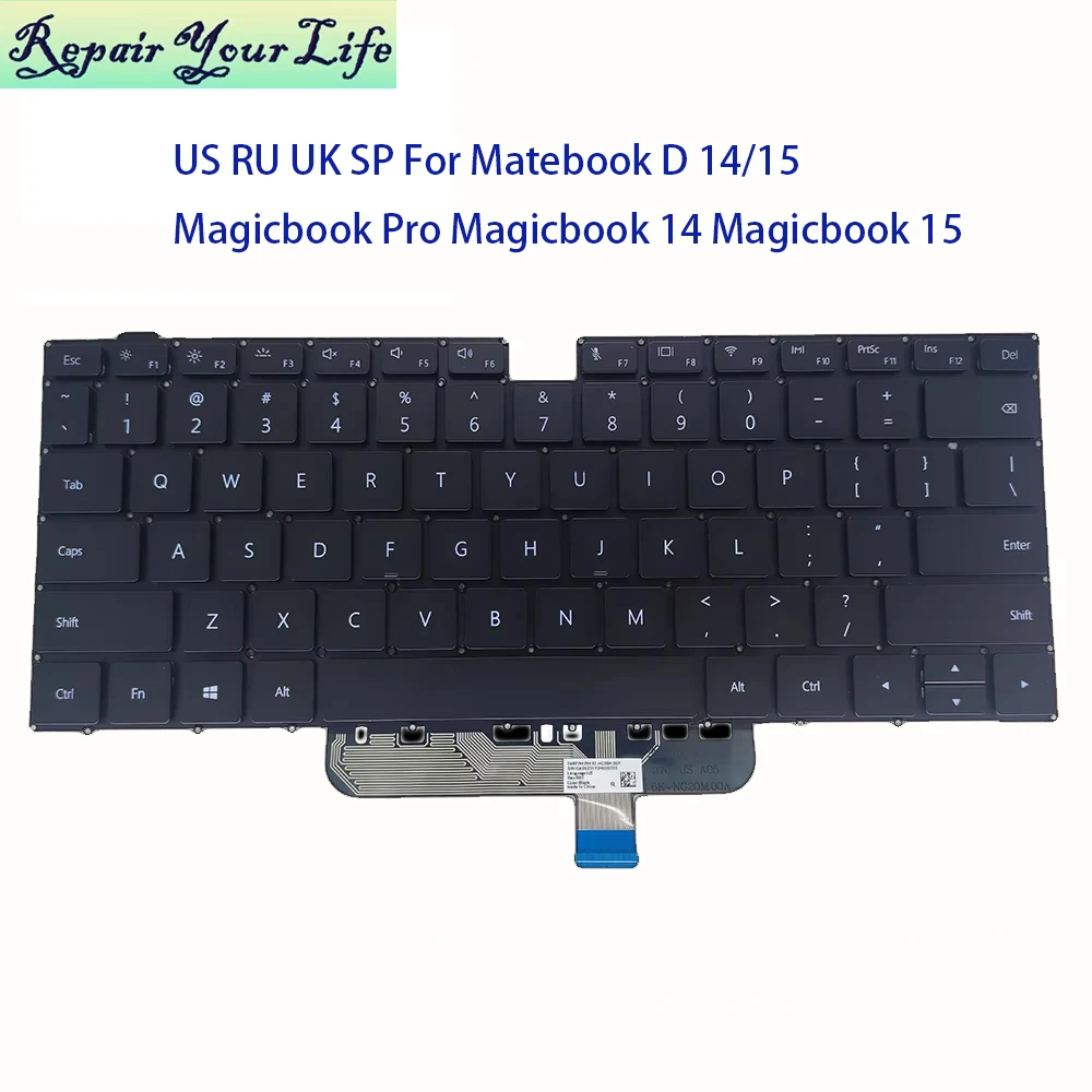 Spanish US UK Russian Backlit Keyboard For Huawei MateBook D14 D15 Bob Boh WAQ9HNR WAQ9HNL WAP9HNR bohrb-wah9f bohrd-wdh9dl New