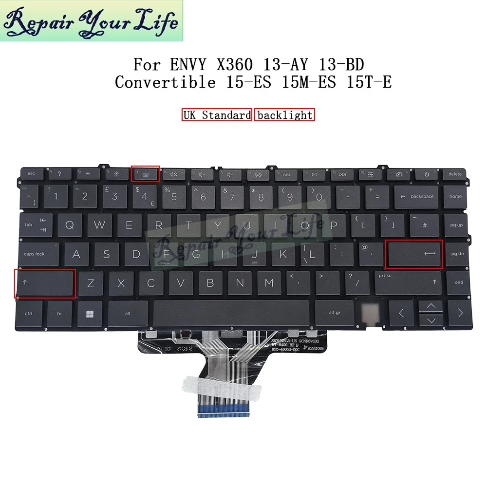 US UK English Backlit Keyboard for HP X360 15-ES 15T-ES 15M-ES ES000 13-AY 13-BD TPN-W149 W150 M45474-001 NSK-XY1BA