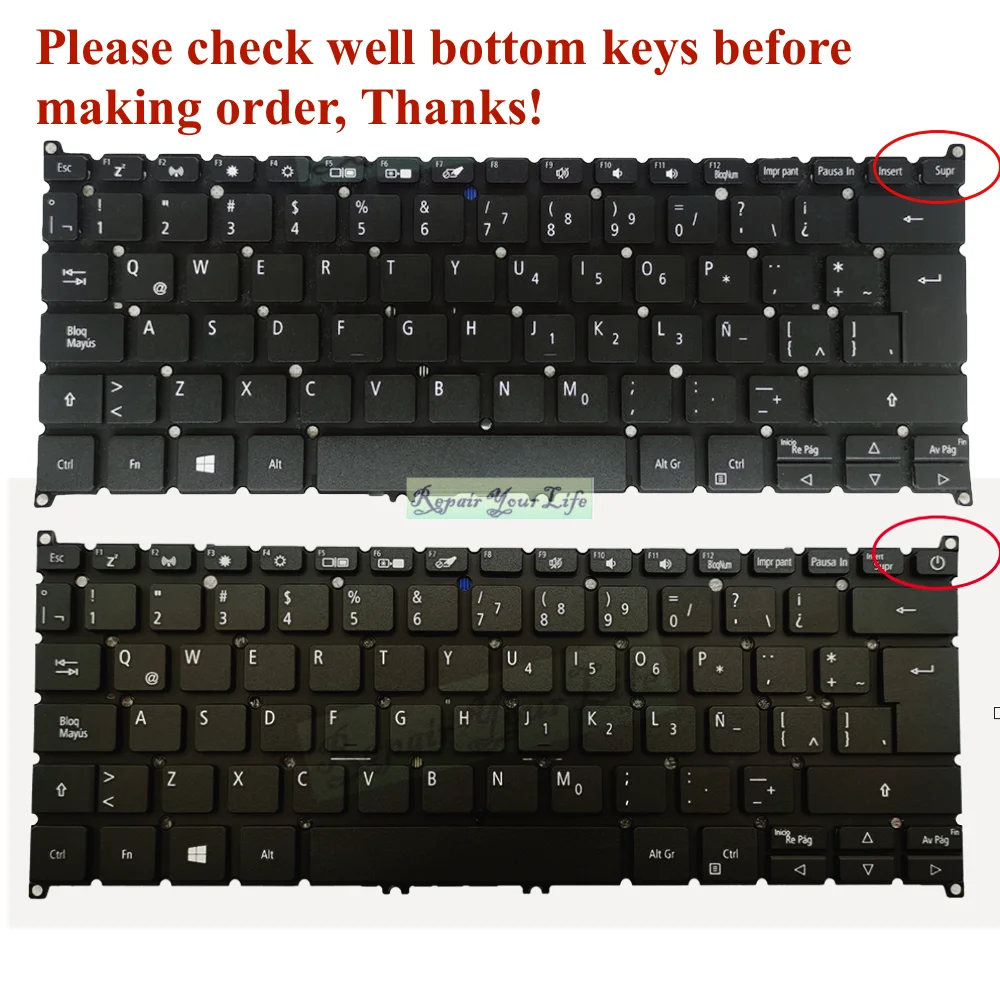 UK French Latin Spanish Keyboards For Acer Swift 3 SF314-56 54 54G SF314-41 N17W2 Aspire 5 A514-52 N19H2 SV3T/SV03T-A80B
