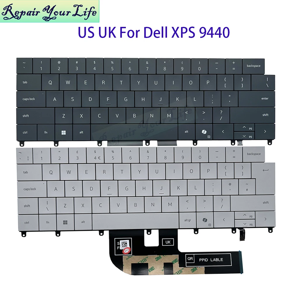 UK GB US English Keyboard Backlight For Dell XPS 14 9440 P184G 0P66PH P66PH 0DFRF5
