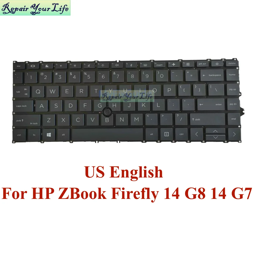 UK English Brazil Backlit Keyboard For HP ZBook Firefly 14 G8 14 G7