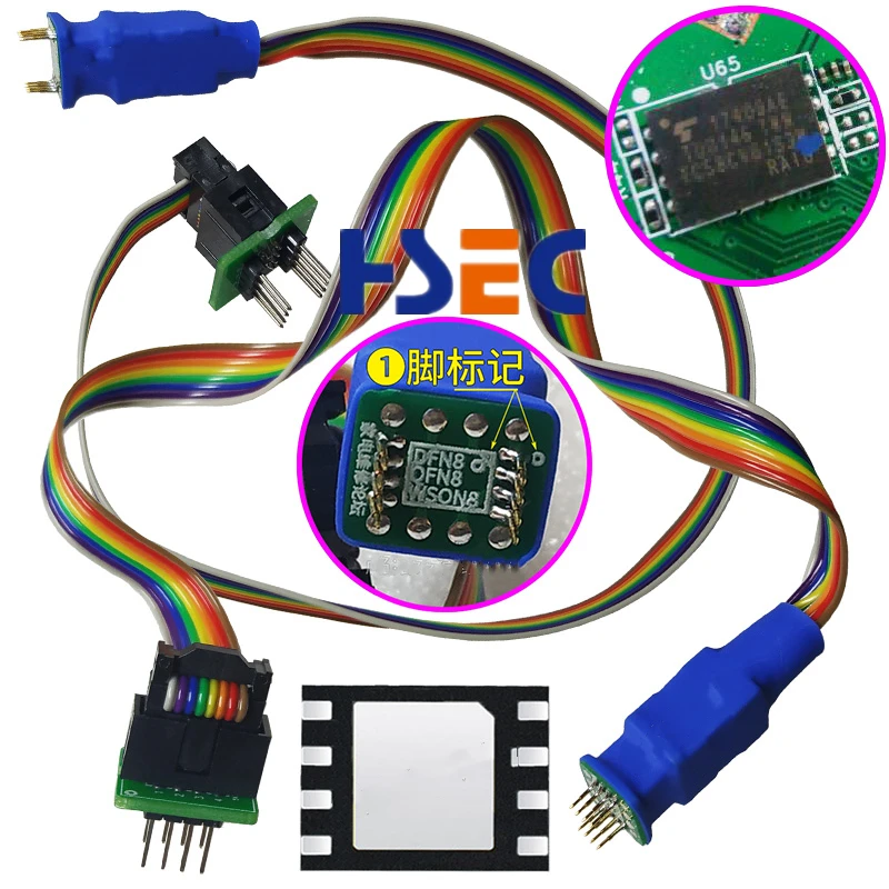 DFN8 QFN8 WSON8 to dip8 Chip Probe Line Read and Write Burning Needle 1.27 6x8 6X5