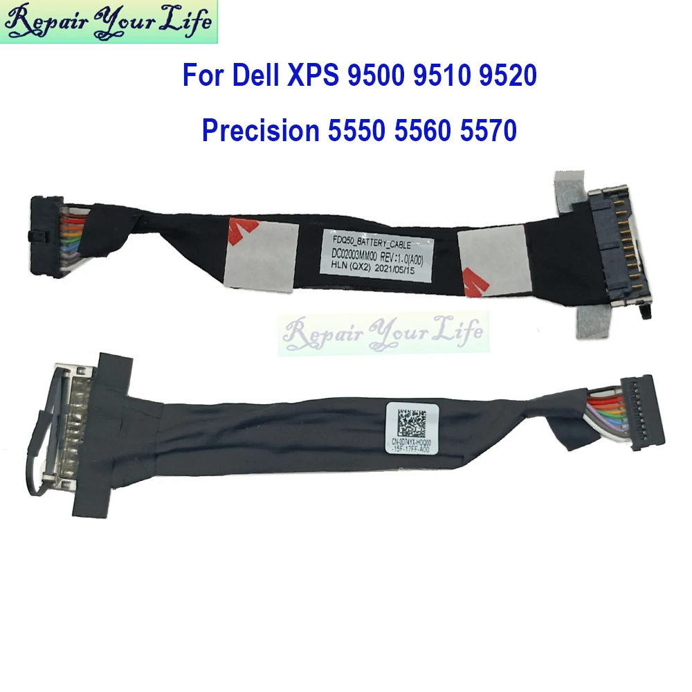 D74YX Battery Cable Connector For Dell XPS 15 9500 9510 9520 Precision 5550 5560 5570 0D74YX FDQ50 DC02003MM00