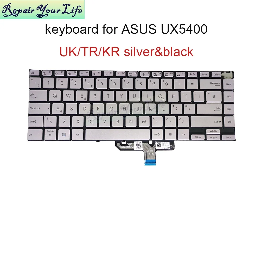 UK GB Turkish Korean Backlit Keyboard For ASUS Zenbook UX5401 UX5400 UX5400E UX5401EA UX5400EG 0KNB0-4601UK00