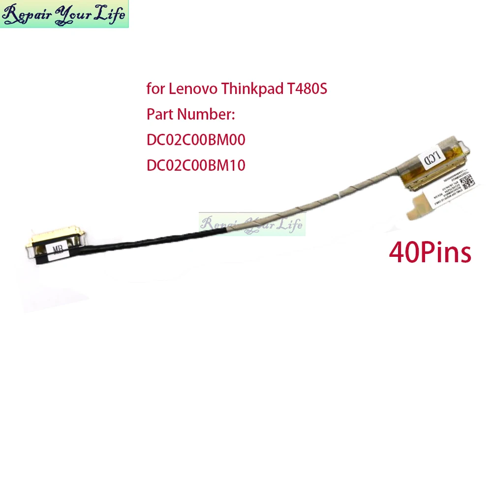01YN997 Screen Cable For Lenovo ThinkPad T480S 20L7 ET481 Laptop EDP WQHD DC02C00BM00 DC02C00BM10 01YN996