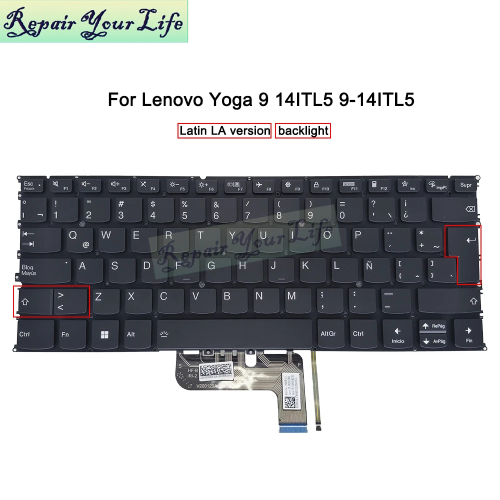 UK GB Latin Backlit Keyboard For Lenovo Yoga 9 14ITL5 HB Notebook Backlight PP4VB-UK v163420ek1-LA SN20T82268 SN20T82280