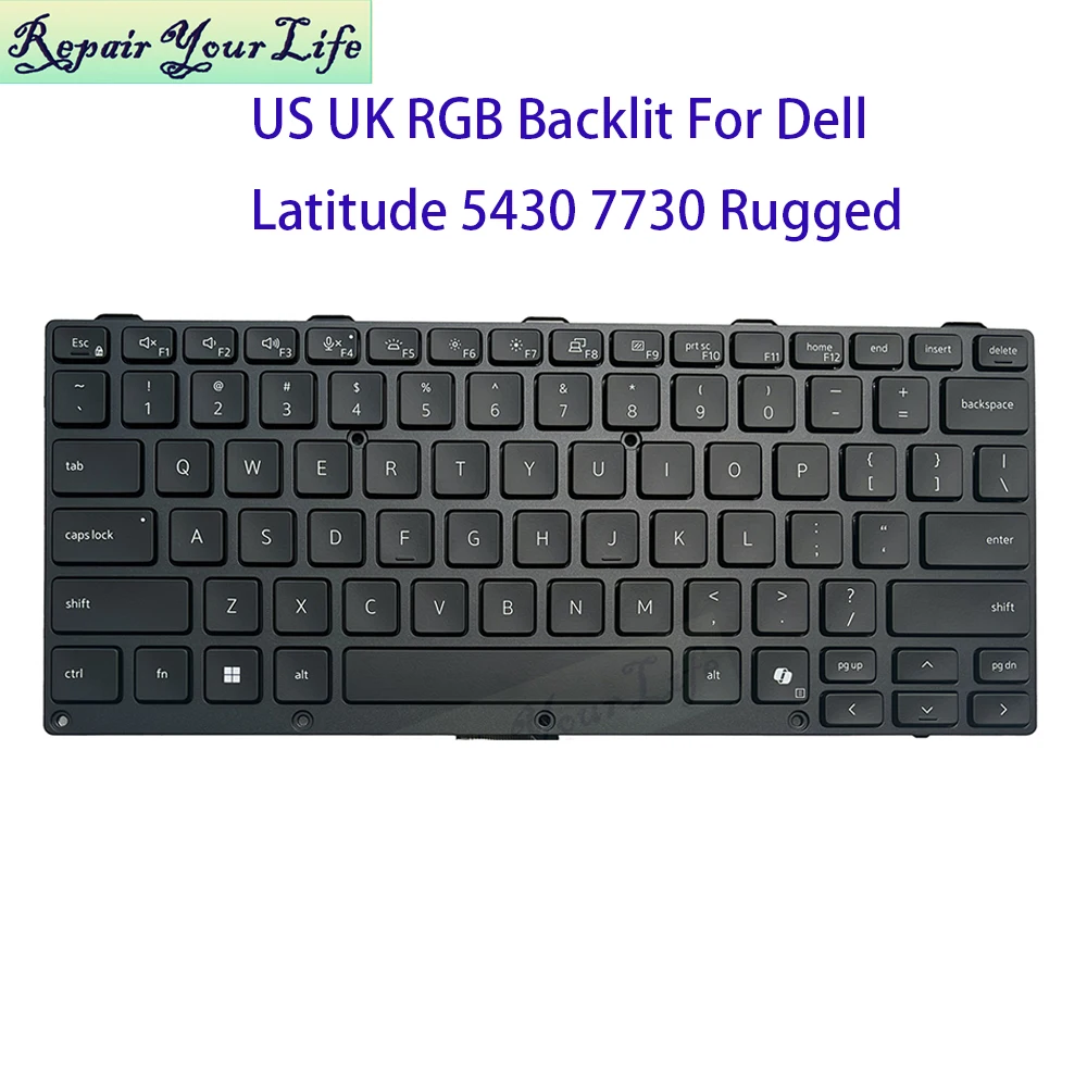 79J43 CTVD9 US UK RGB Backlit Keyboard For Dell Latitude 5430 7330 P148G P149G  079J43 0CTVD9