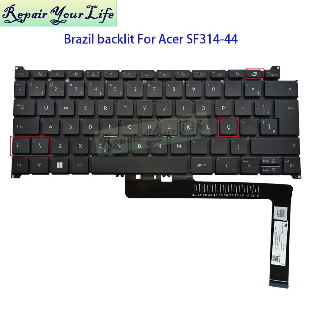 UK GB Brazilian Keyboard Backlight For Acer Swift Go 14 SFG14-73 SFG14-73T N24H1 Notebook Backlit VP03P-B30BWL B40BWL