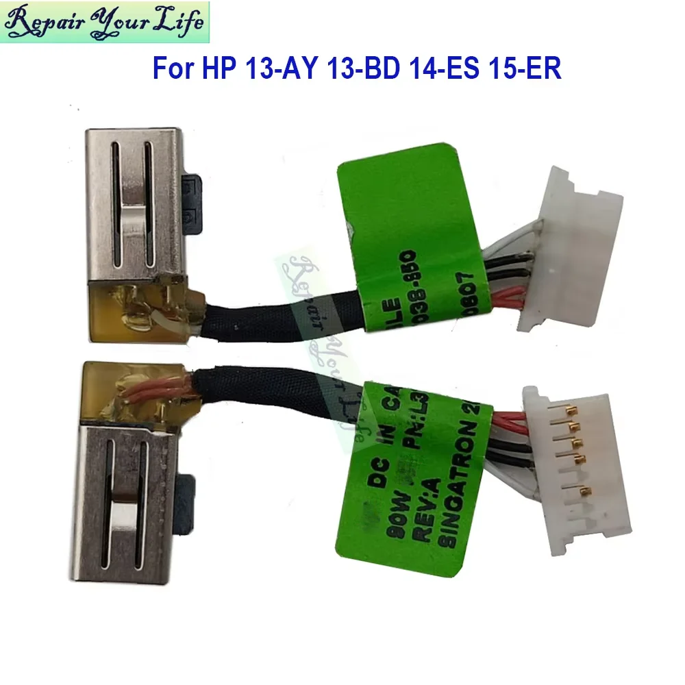 DC Power Jack Cable For HP Envy X360 13-AY 13-BD 13M-BD 13-BE 13Z-BE 14-ES 15T 15-ER TPN-W146 90W L37038-S50 L37038-F50