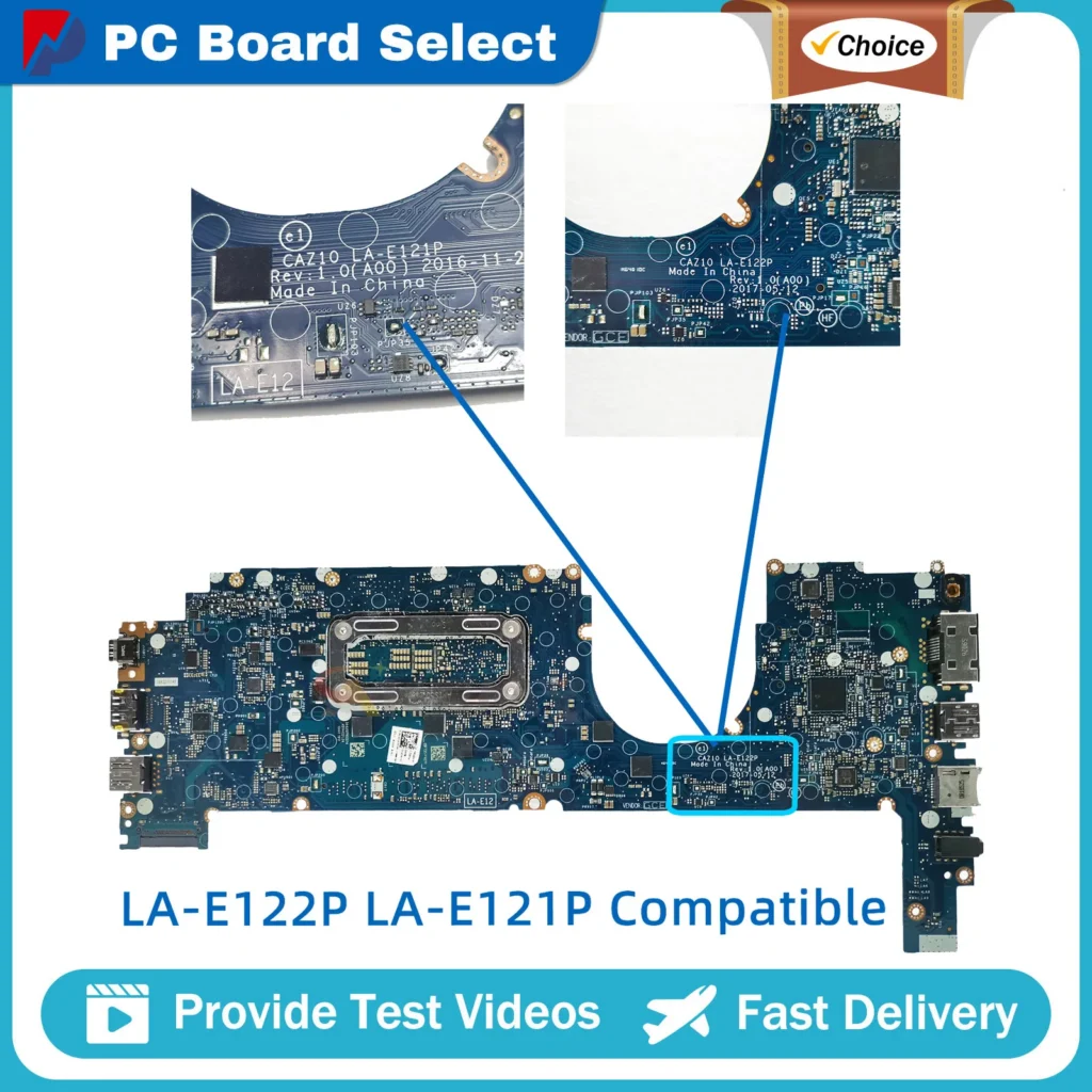 For Dell Latitude 7280 7380 LA-E121P LA-E122P  W/ I5 I7 6th/7th CPU 0R5YF6 0HP2CR 0NYJY5