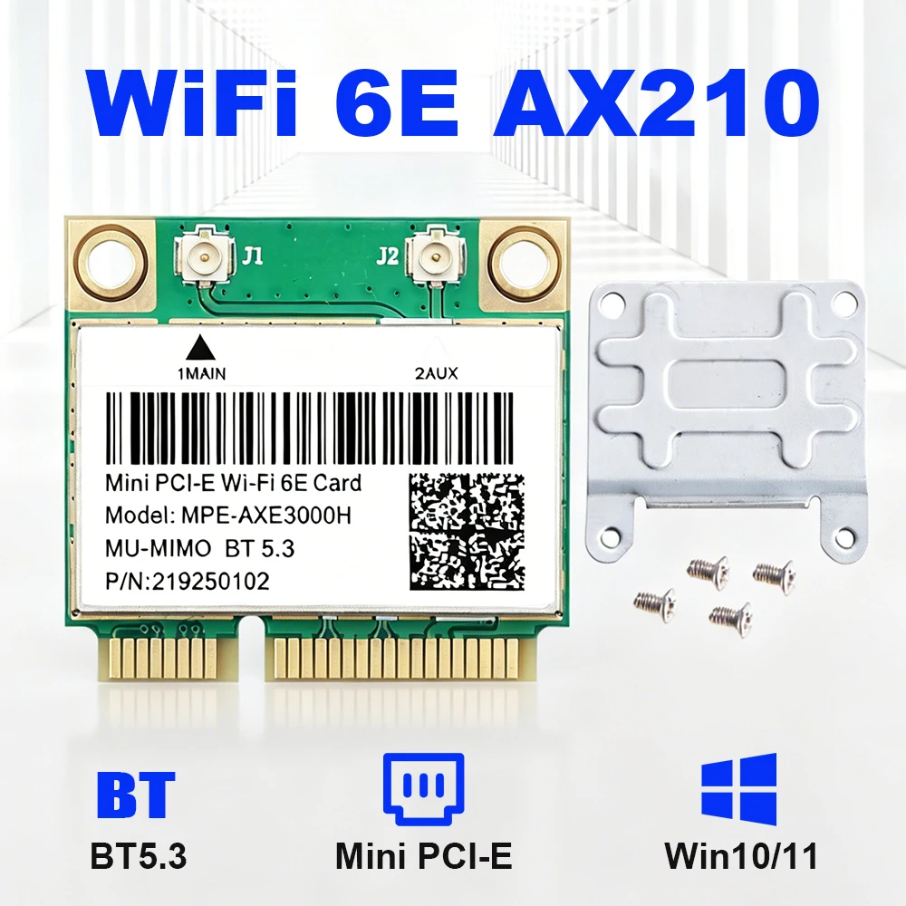 AX210 Mini PCIE WiFi Network Card WiFi 6E Bluetooth 5.3 AX210HMW Card 802.11AX