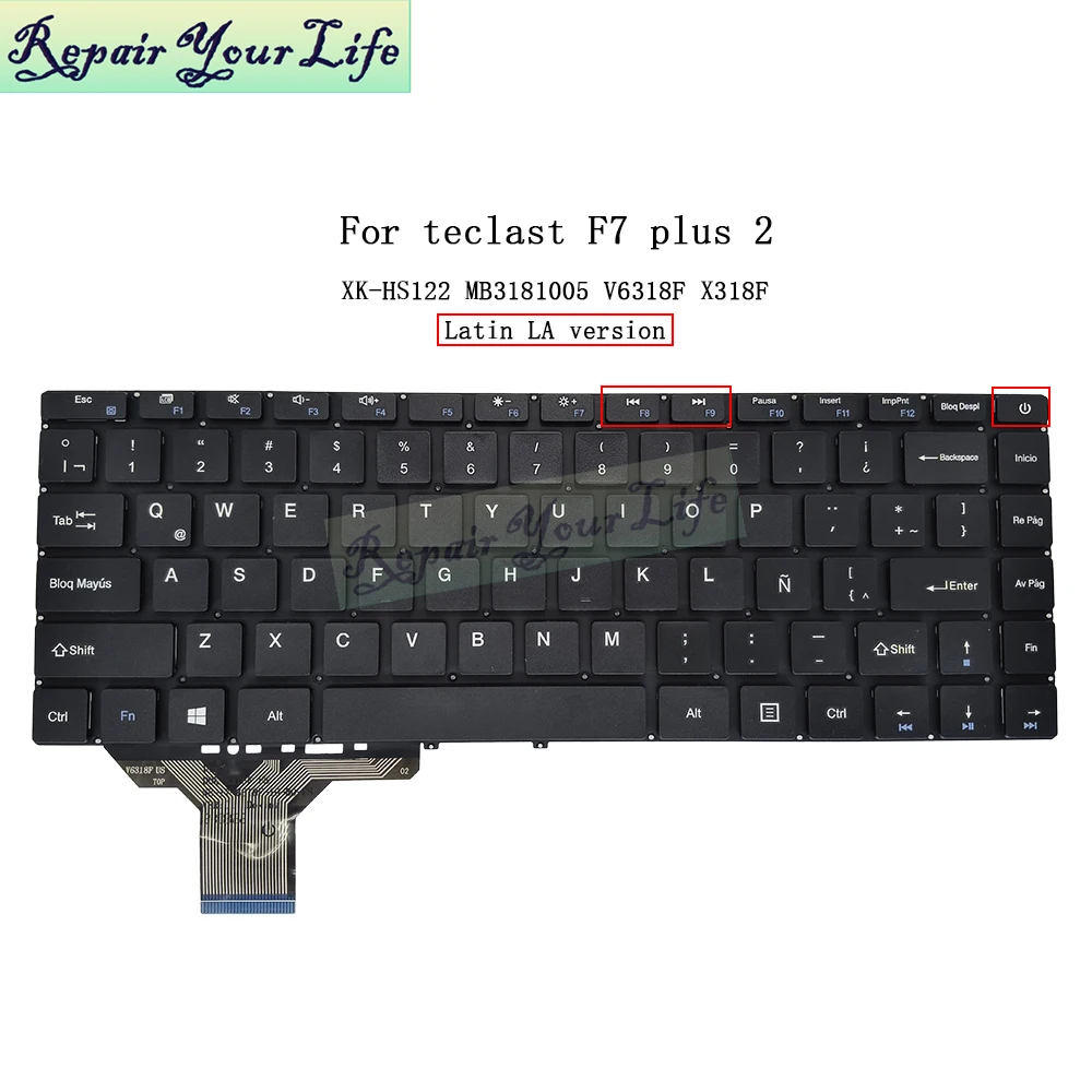 UK LA KR PT-PO Keyboard for Teclast F7 Plus 2, Plus II 14.1