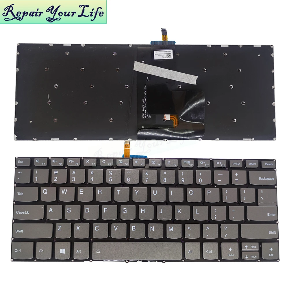 UK Latin Pt-BR Backlit Keyboard for Lenovo Yoga Flex 5-1470 81C9 80XA Flex 5-1570 80XB 80CA 520-14IKB 720-15ISK V130-14IKB