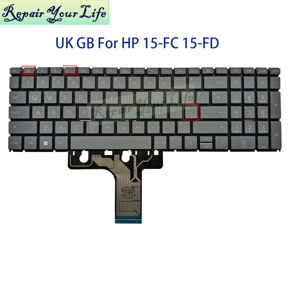 UK GB Latin Keyboard For HP 15-FC 15-FD 15Z-FC 15T-FD 15-fc0000,  N32714-161 N32714-031
