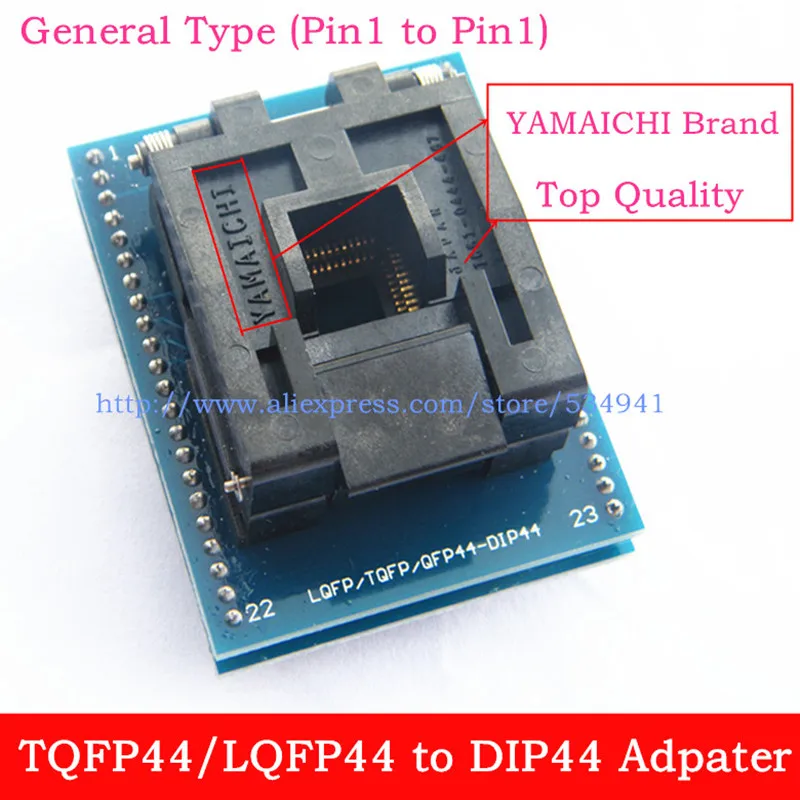 Type(pin1 to Pin1) QFP44 TQFP44 LQFP44 to DIP44 adapter