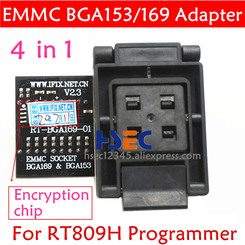 New Type RT 809H EMMC adapter RT-BGA169-01 EMCP153 EMCP169 Socket BGA169 BGA153 BGA63 BGA64 BGA48 FOR RT809H programmer