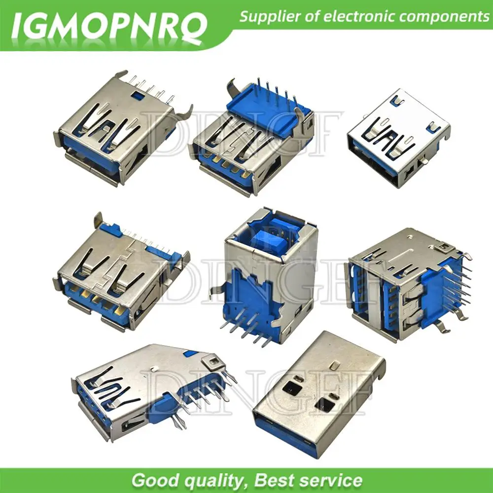 5PCS USB 3.0 USB-3.0-AF AM USB Interface Port 90/180 degrees