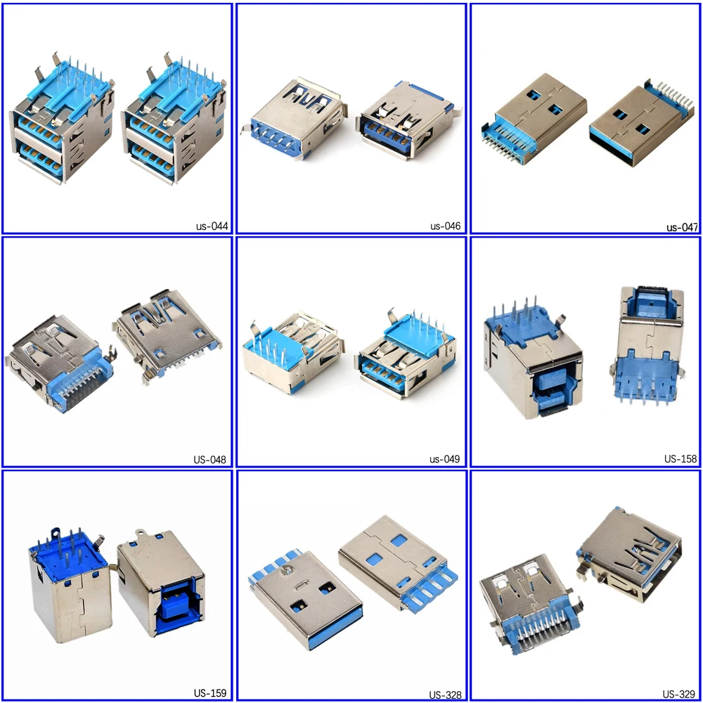 2PCS USB3.0 AF3.0 9P USB Connector