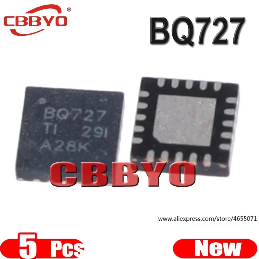 (5piece)100% New BQ727 BQ24727 BQ24727RGRR QFN-20